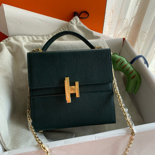 Hermes Cinhetic bag VERT CYPRES Hermes