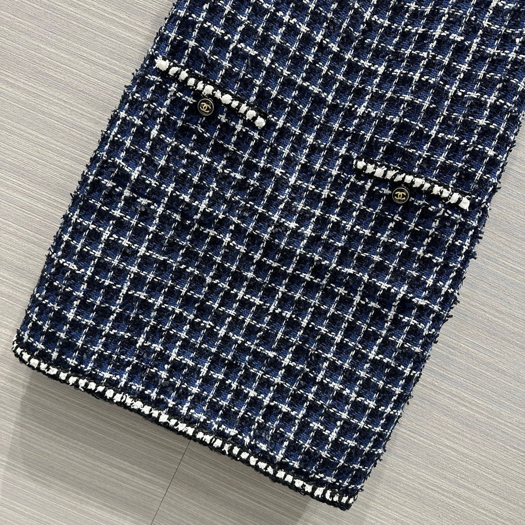 Chanel Spring-Summer Pre-collection Blue Cotton Tweed DRESS