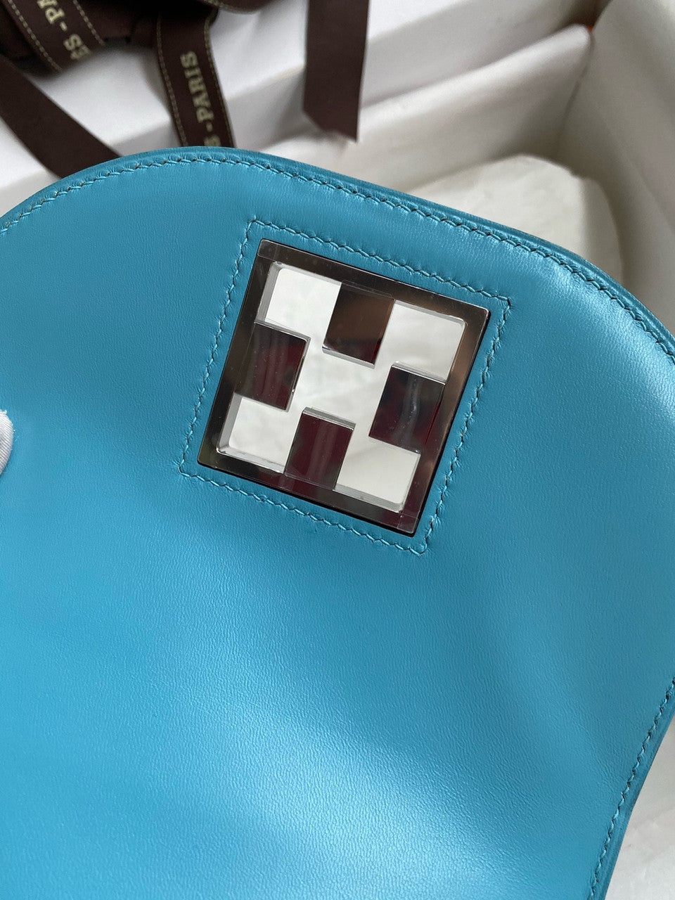 Hermes  Bleu Du Nord Mosaique au 24 - 17 bag Palladium Hardware