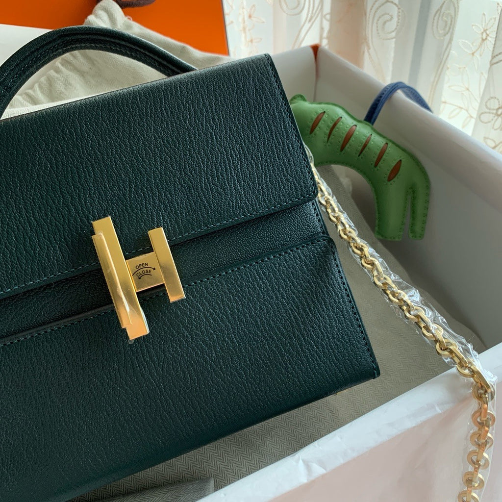 Hermes Cinhetic bag VERT CYPRES Hermes