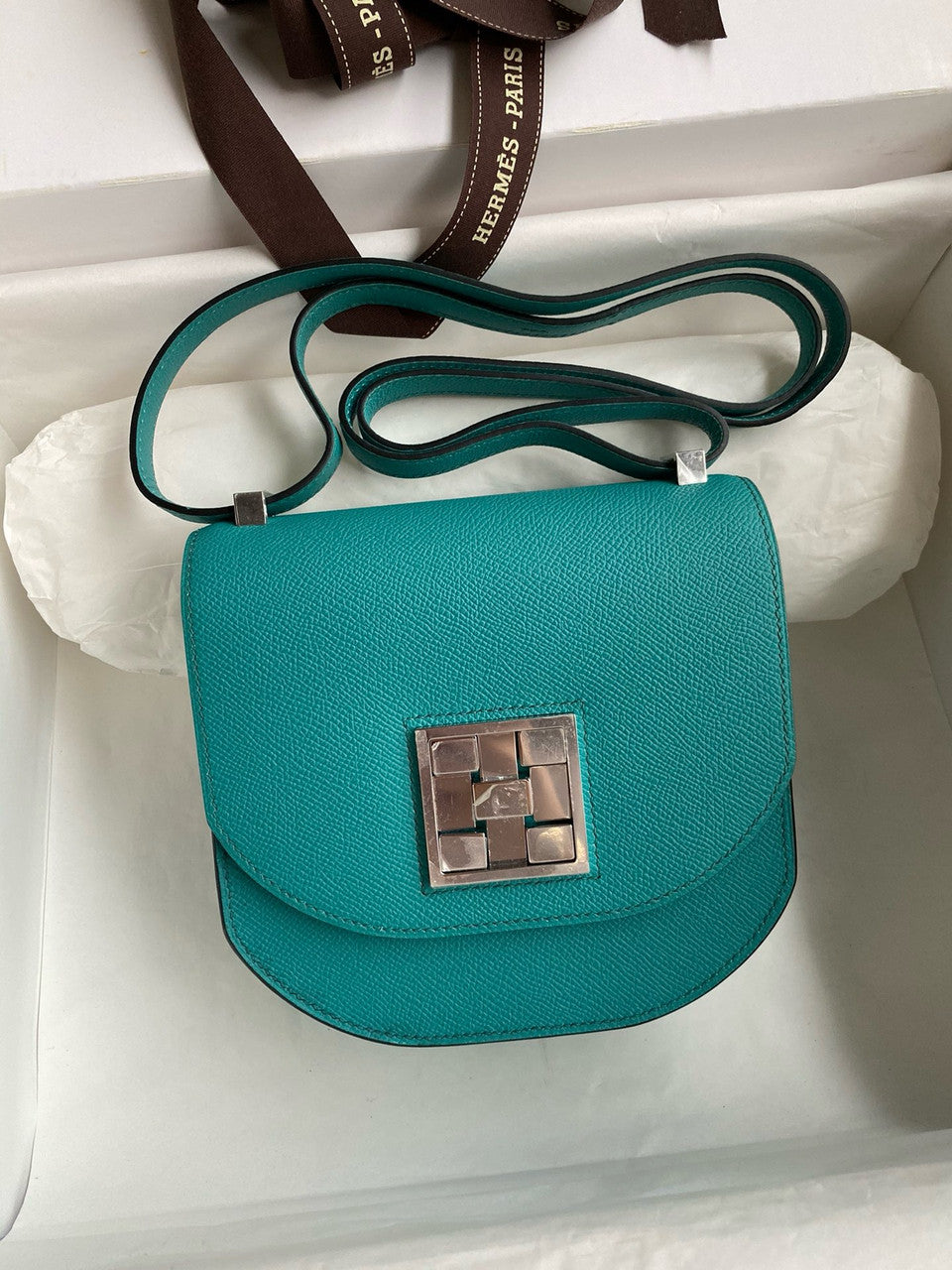 Hermes Vert Vérone Mosaique au 24 - 17 bag Palladium Hardware