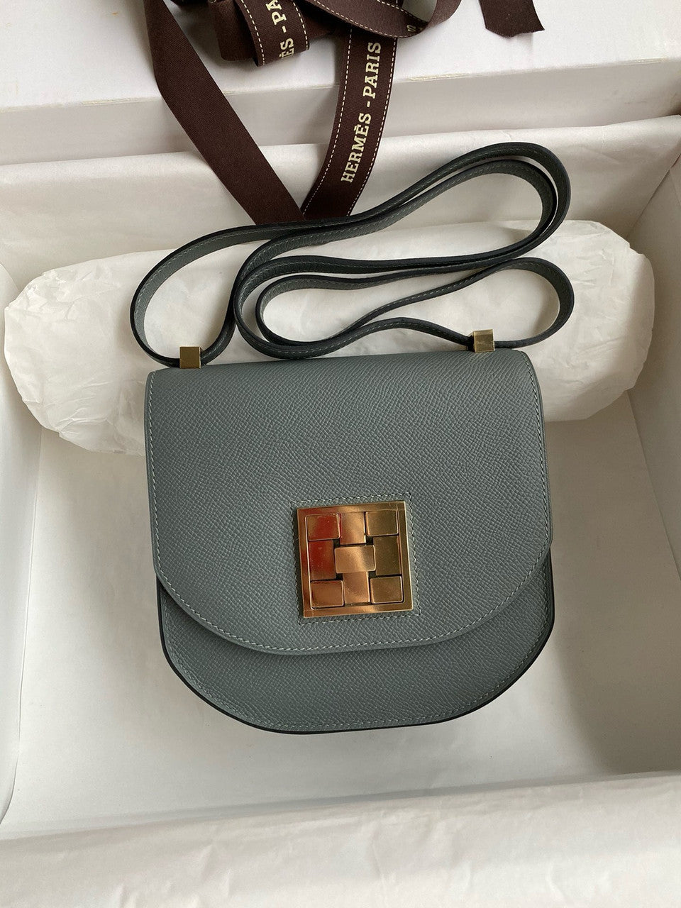 Hermes Vert Amande Mosaique au 24 - 17 bag Gold Hardware