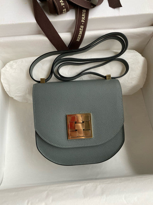 Hermes Vert Amande Mosaique au 24 - 17 bag Gold Hardware