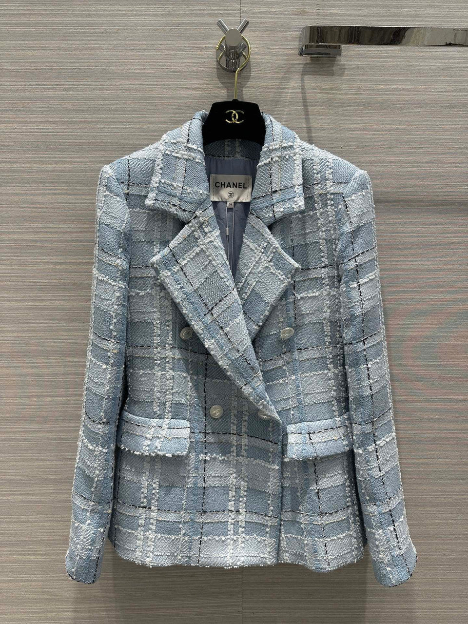 Chanel Blue, Black, Silver & Gold Tweed Jacket