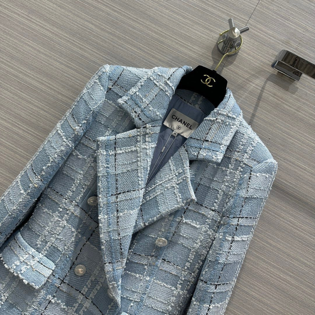 Chanel Blue, Black, Silver & Gold Tweed Jacket