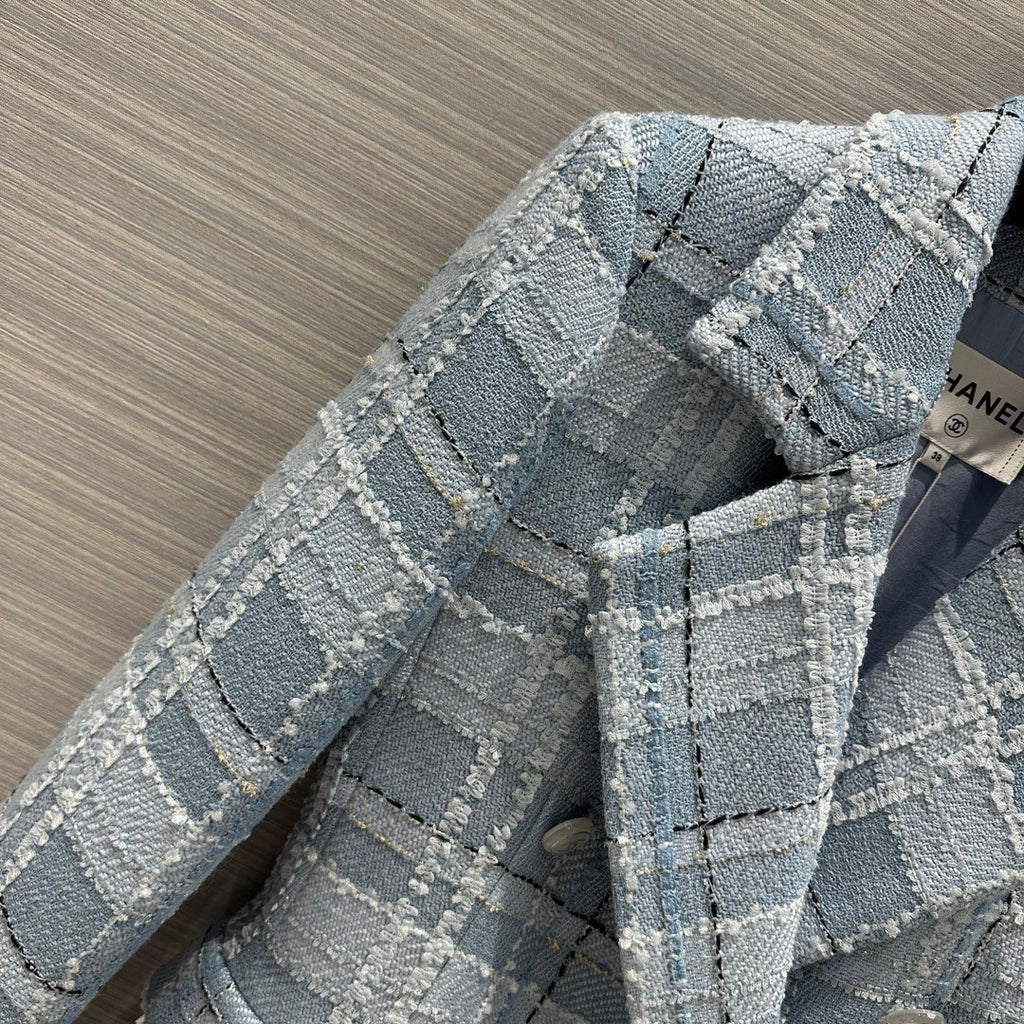 Chanel Blue, Black, Silver & Gold Tweed Jacket