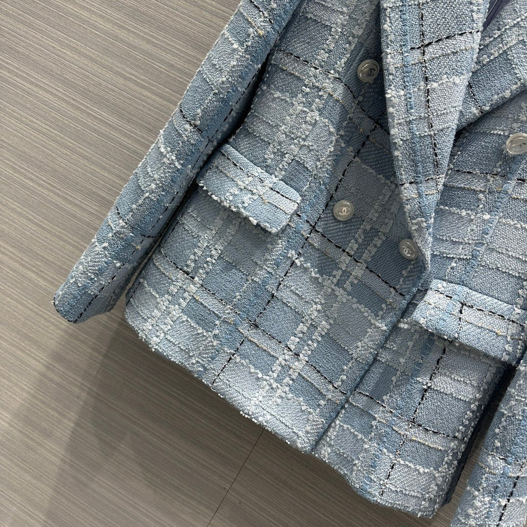 Chanel Blue, Black, Silver & Gold Tweed Jacket