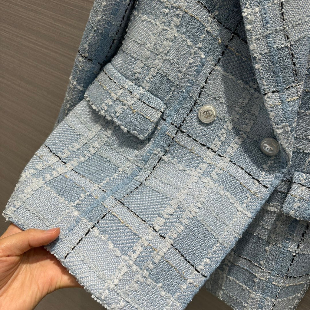 Chanel Blue, Black, Silver & Gold Tweed Jacket