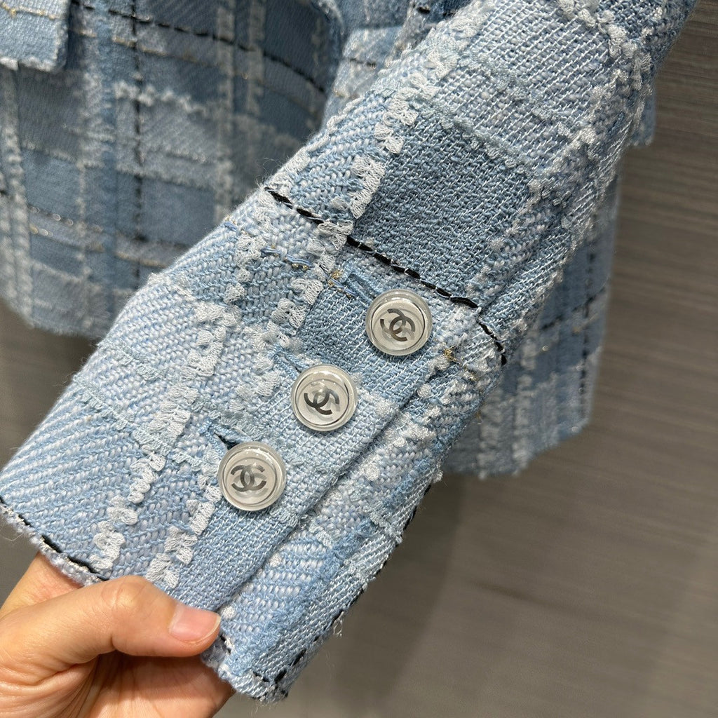 Chanel Blue, Black, Silver & Gold Tweed Jacket