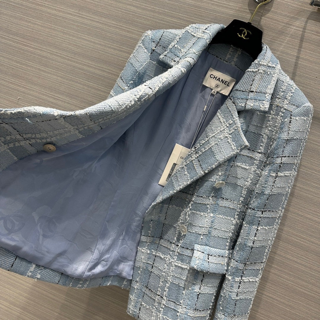 Chanel Blue, Black, Silver & Gold Tweed Jacket