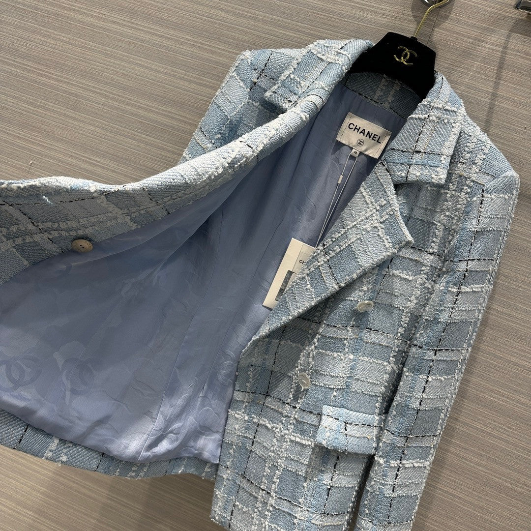 Chanel Blue, Black, Silver & Gold Tweed Jacket