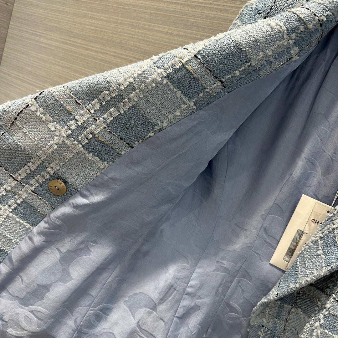 Chanel Blue, Black, Silver & Gold Tweed Jacket