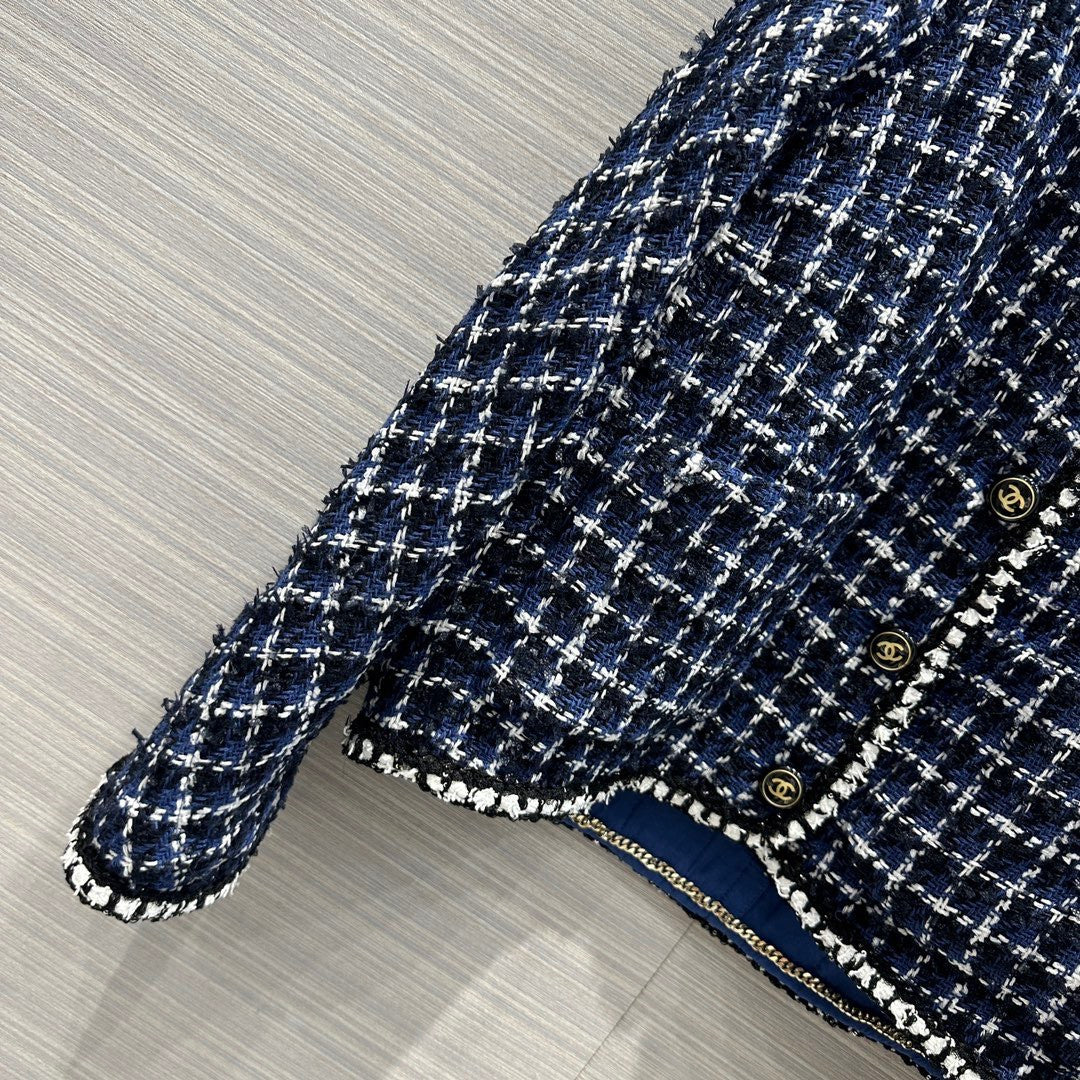 Chanel Blue Cotton Tweed Jacket SS2023