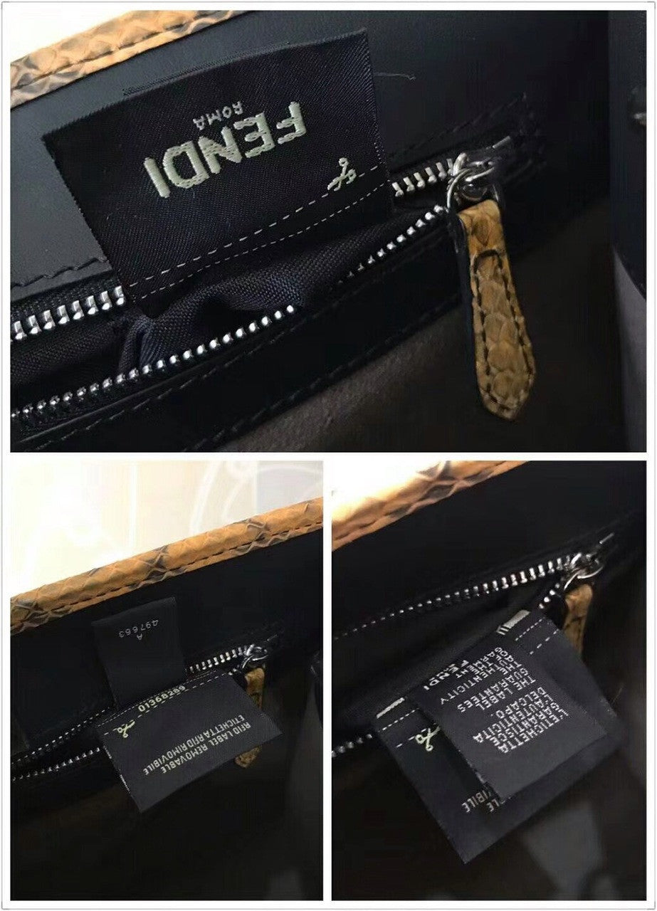 Fendi RUNAWAY REGULAR Exotic black leather bag