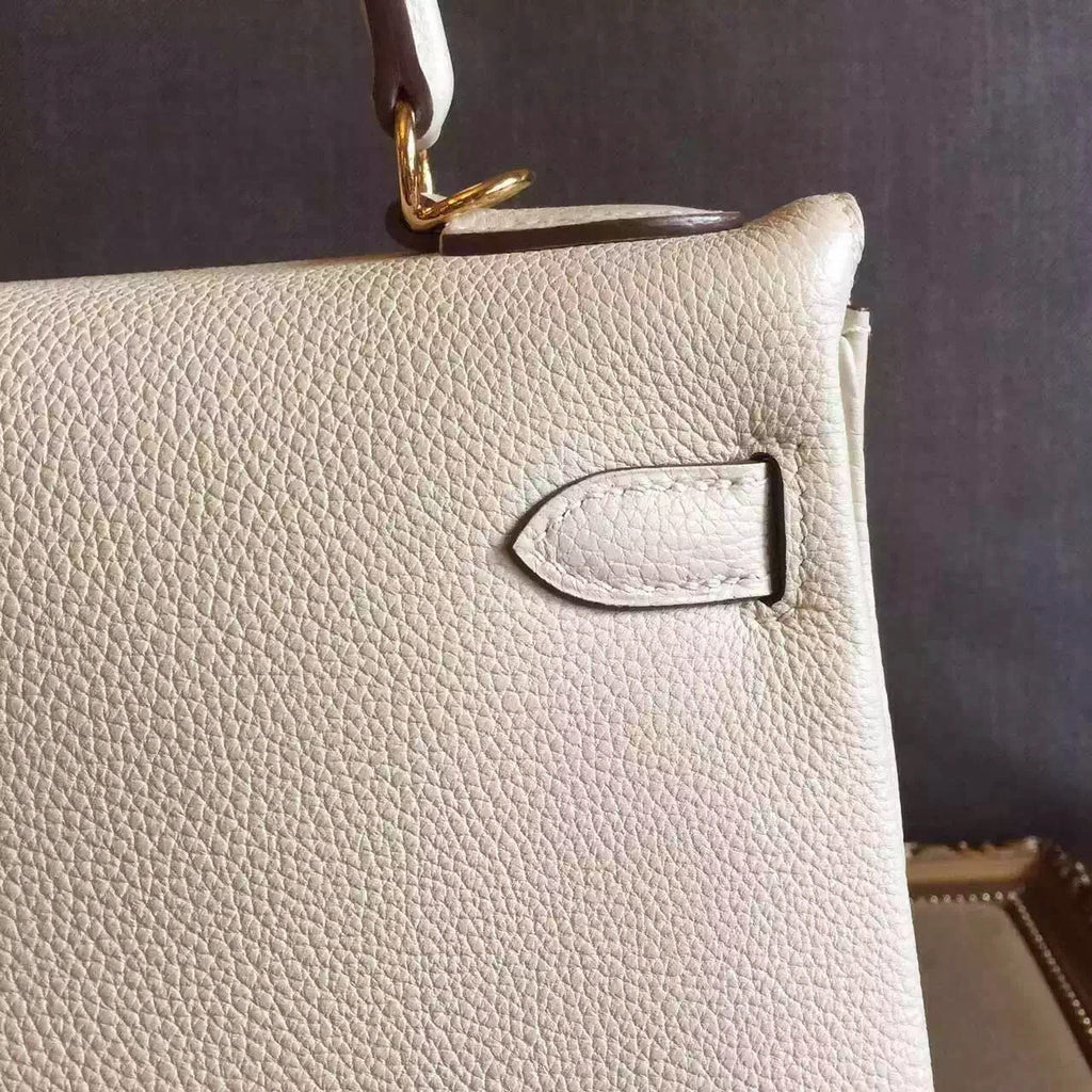 Hermes Cream Kelly 28 cm Togo Gold Hardware