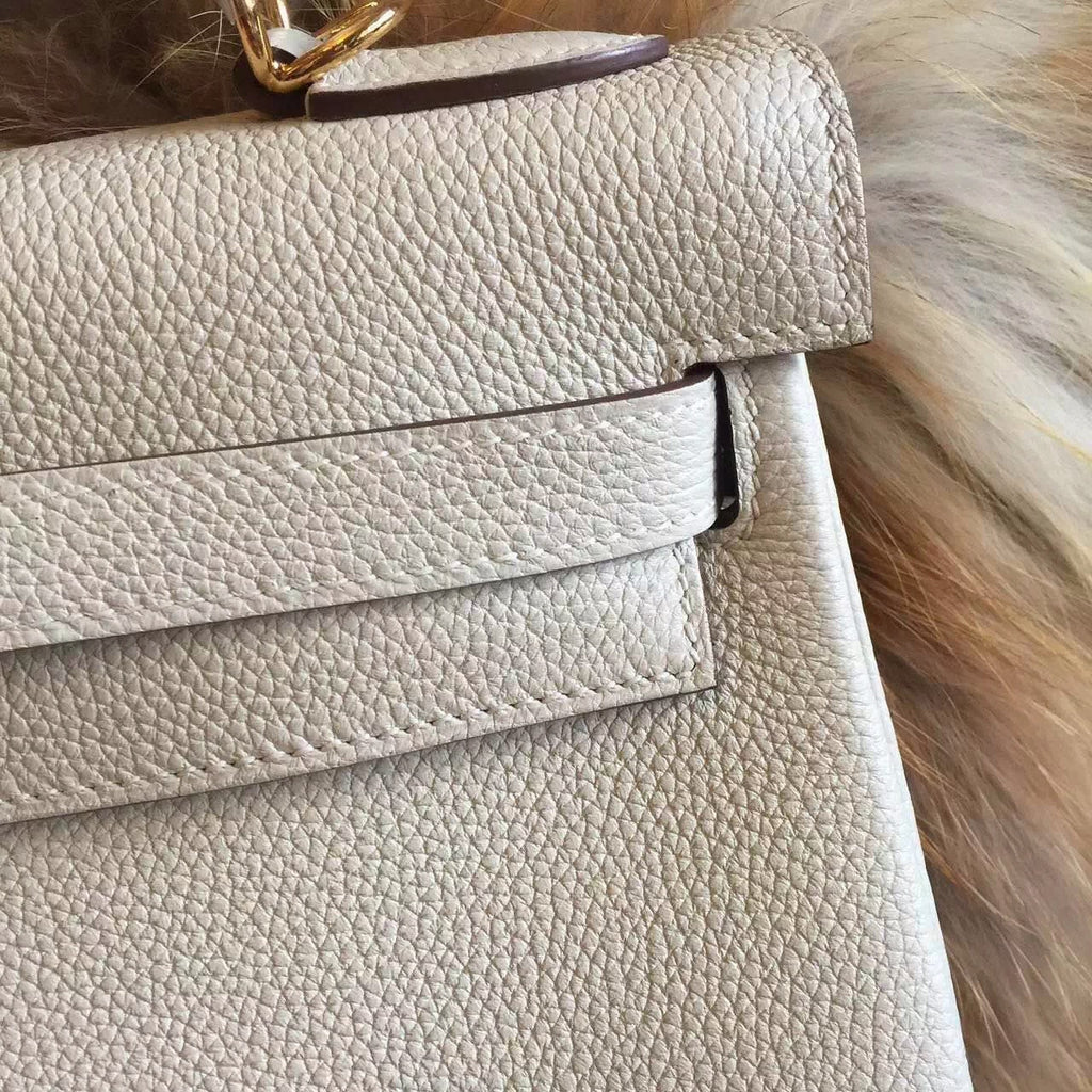 Hermes Cream Kelly 28 cm Togo Gold Hardware
