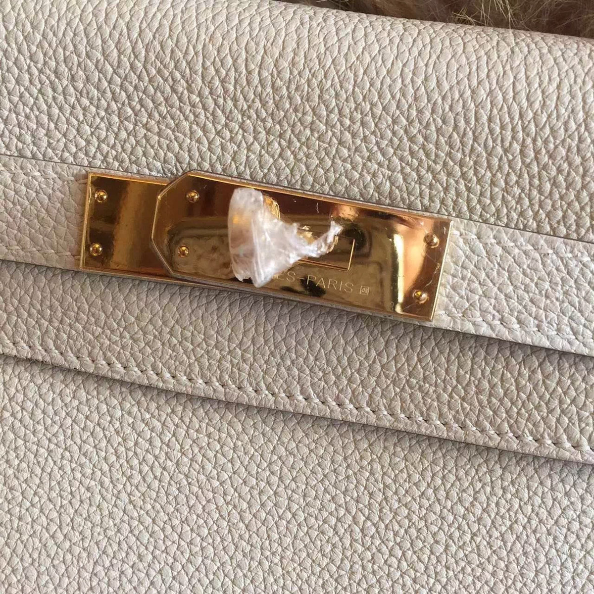Hermes Cream Kelly 28 cm Togo Gold Hardware