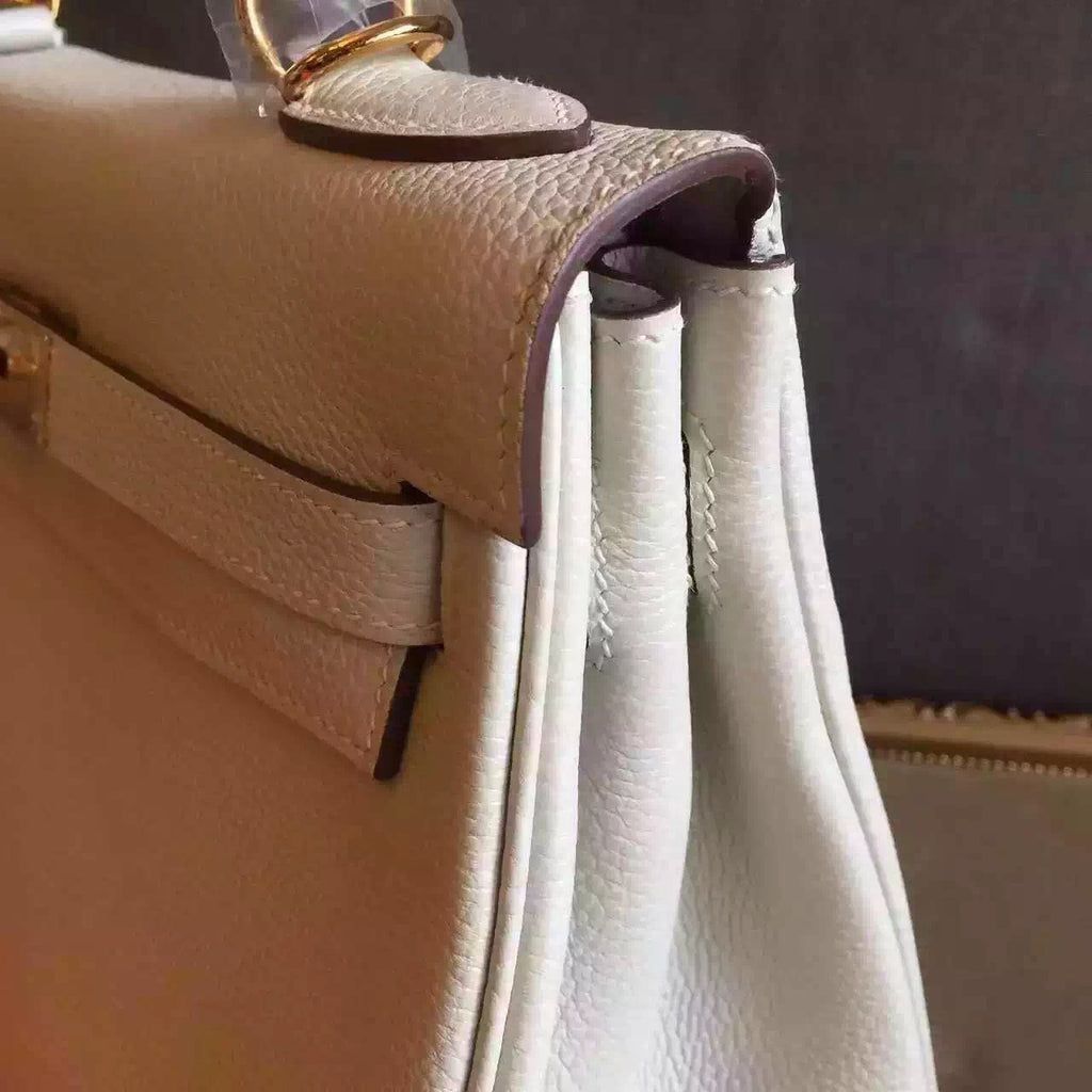 Hermes Cream Kelly 28 cm Togo Gold Hardware