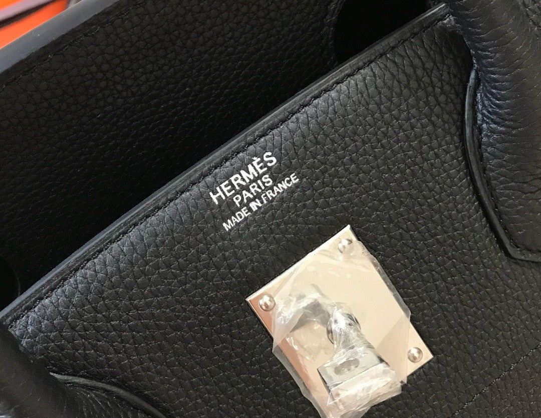 Hermes Hac 50 Travel Bag Black Togo Leather Palladium Hardware