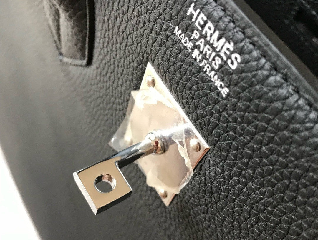 Hermes Hac 50 Travel Bag Black Togo Leather Palladium Hardware