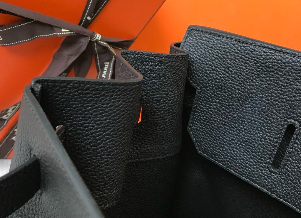 Hermes Hac 50 Travel Bag Black Togo Leather Palladium Hardware