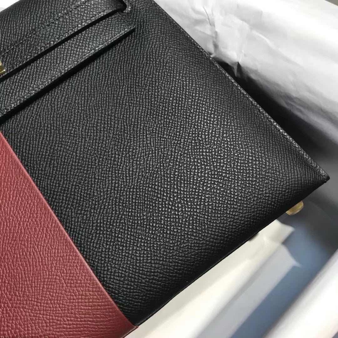 Hermès 25 cm Special Edition Casaque Red Bi Coloured Epsom Kelly