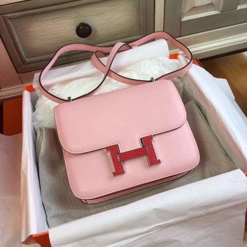 Hermes 1Q Rose Confetti Pink Constance 18 mini Bougainvillea Lizard bag Hermes