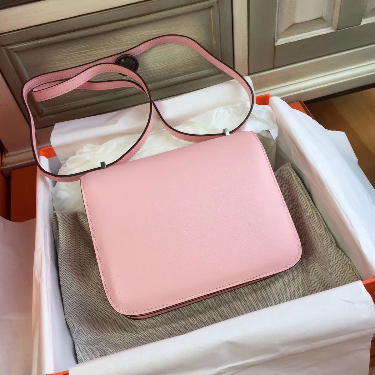 Hermes 1Q Rose Confetti Pink Constance 18 mini Bougainvillea Lizard bag Hermes