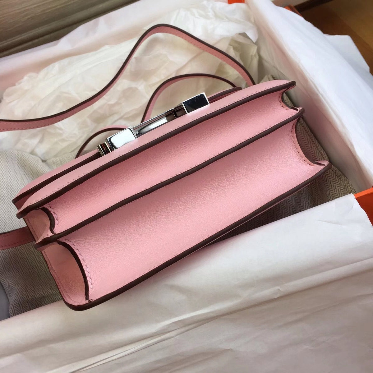 Hermes 1Q Rose Confetti Pink Constance 18 mini Bougainvillea Lizard bag Hermes