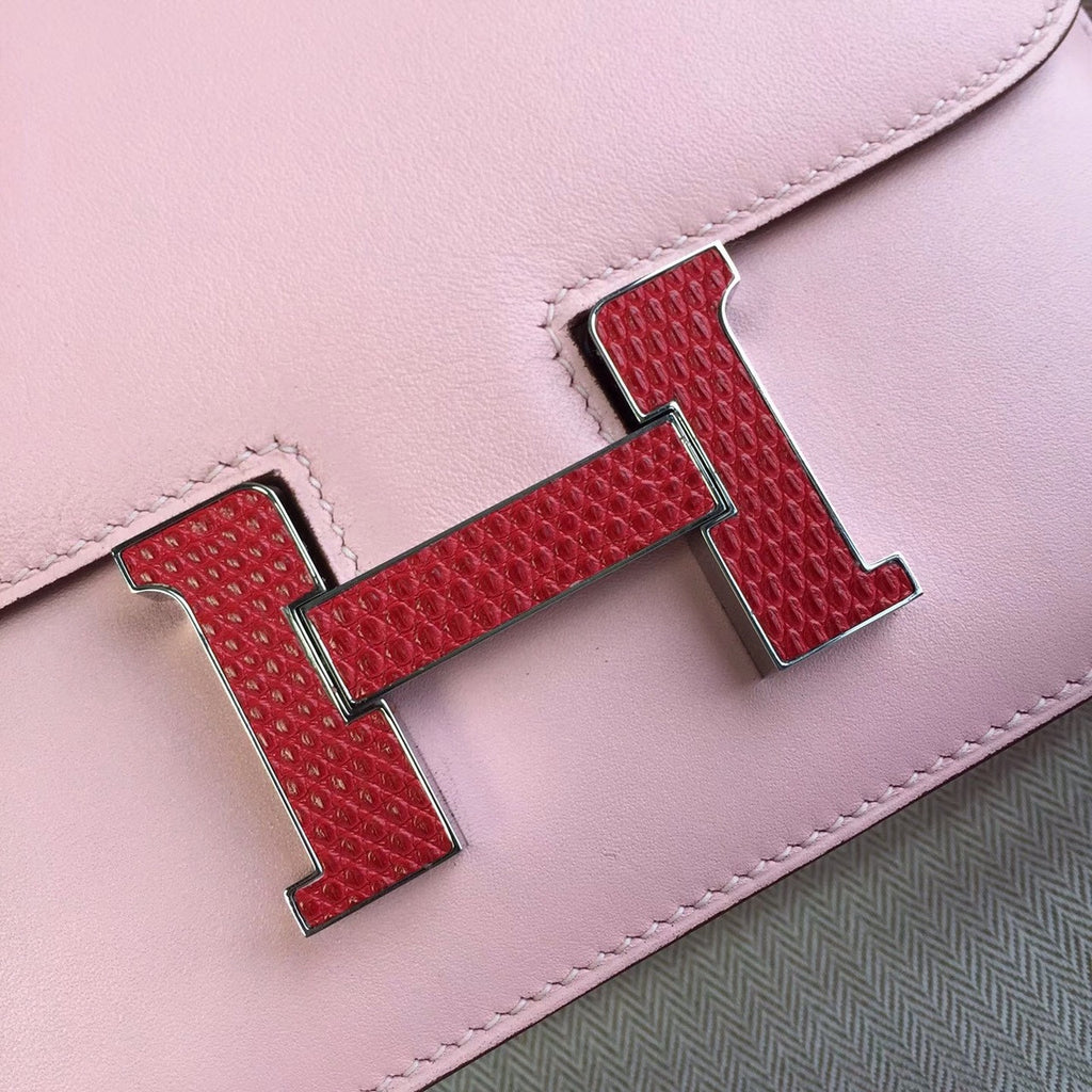 Hermes 1Q Rose Confetti Pink Constance 18 mini Bougainvillea Lizard bag Hermes