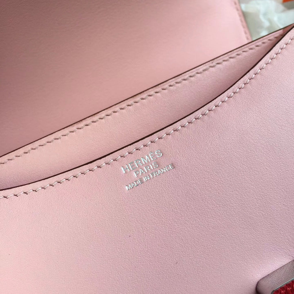 Hermes 1Q Rose Confetti Pink Constance 18 mini Bougainvillea Lizard bag Hermes