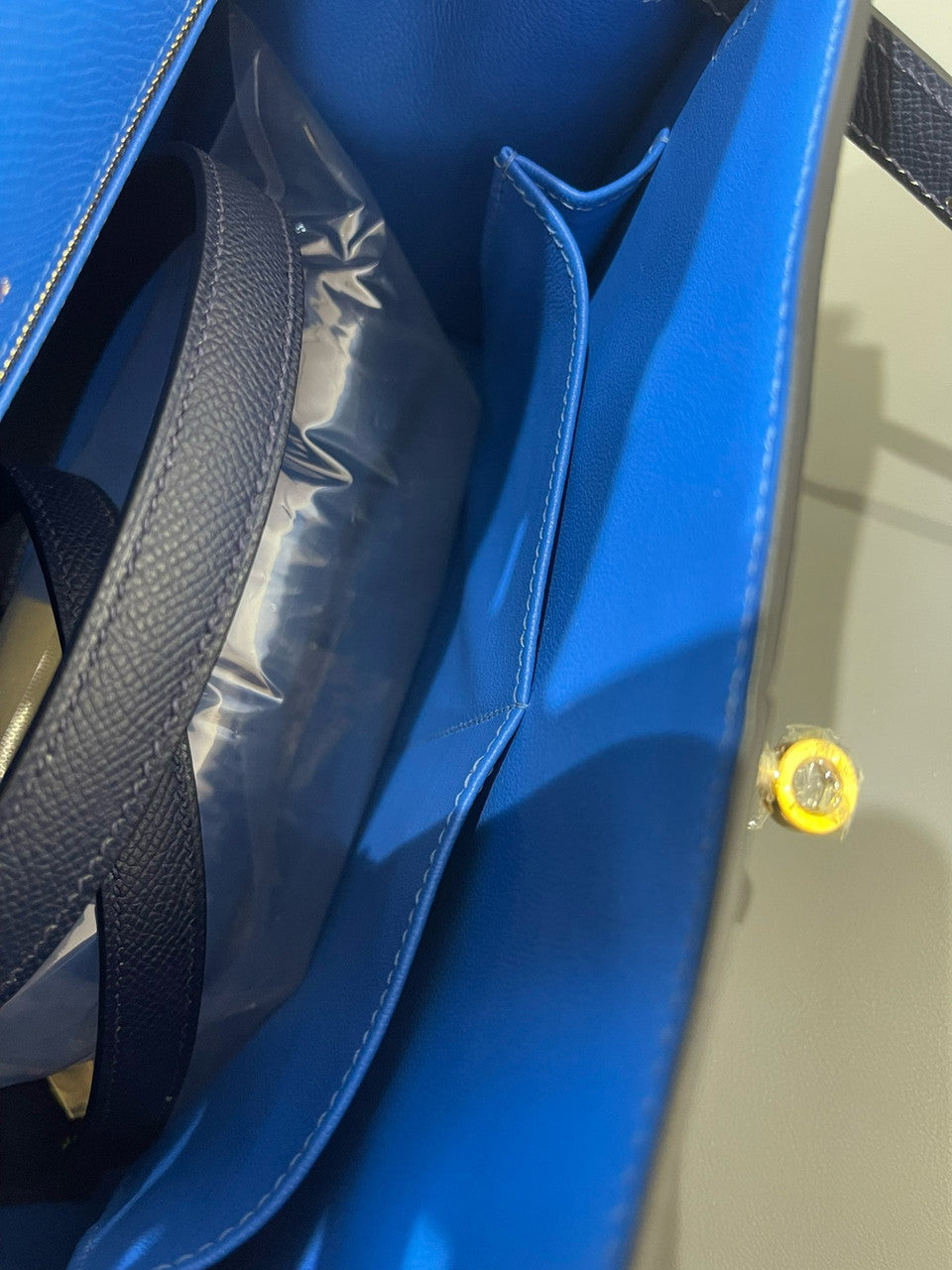 Hermès 28 cm Special Edition Blue/Black Tri Coloured Epsom Kelly