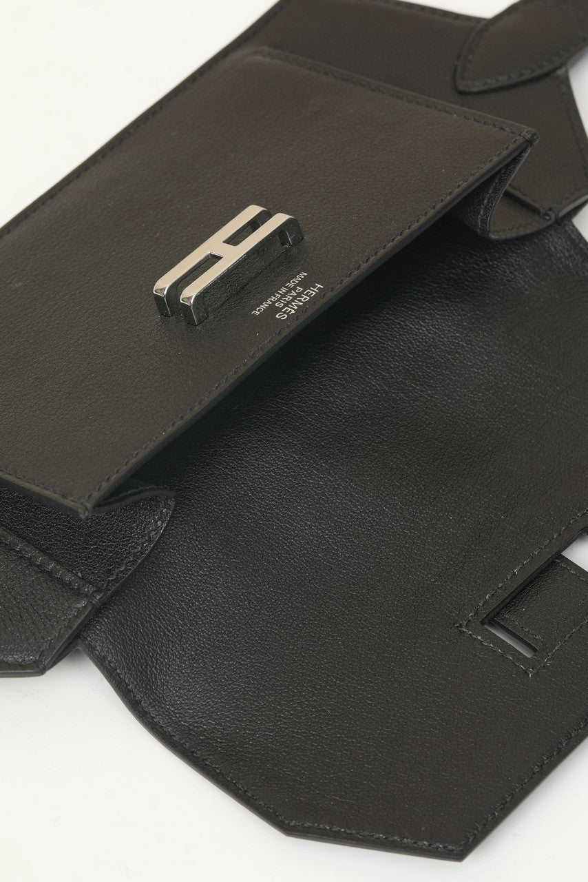 Hermès Elan Pocket Belt 24 Black Swift Palladium Hardware