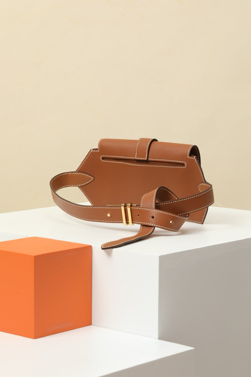 Hermès Elan Pocket Belt 24 Gold Swift Gold Hardware