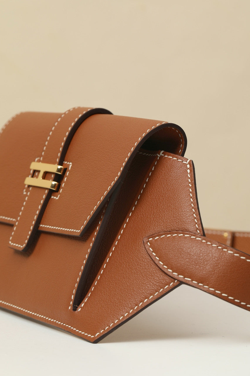Hermès Elan Pocket Belt 24 Gold Swift Gold Hardware