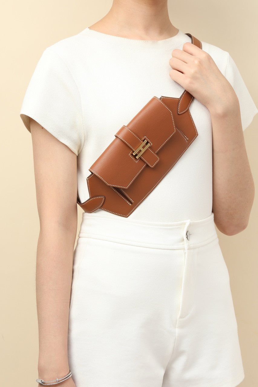 Hermès Elan Pocket Belt 24 Gold Swift Gold Hardware