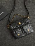 Chanel Supple Twins Hobo Bag Black Small  2024