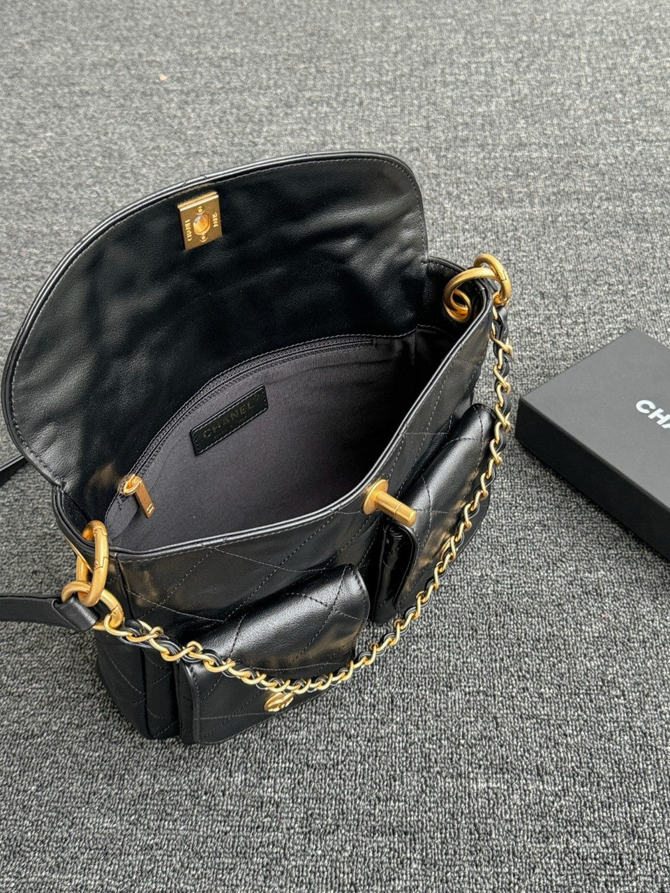 Chanel Supple Twins Hobo Bag Black Small  2024