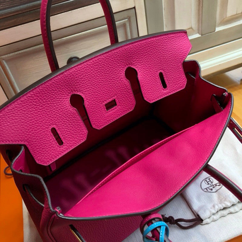 Hermes L3 Rose pourpre Birkin 25cm Togo Gold Hardware