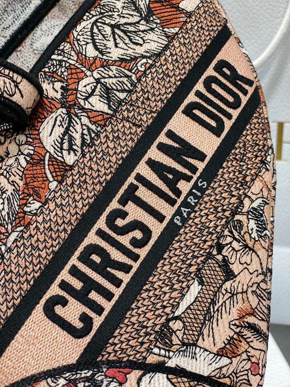 Christian Dior SADDLE BAG Pink Denim Multicolor Dior Jardin Magique Embroidery