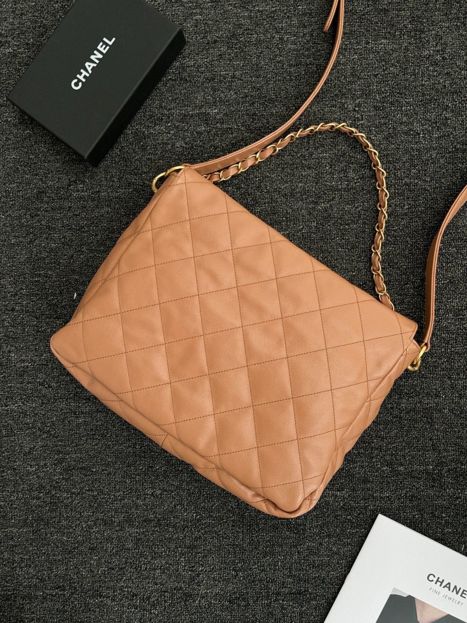Chanel Supple Twins Hobo Bag Brown Large  2024