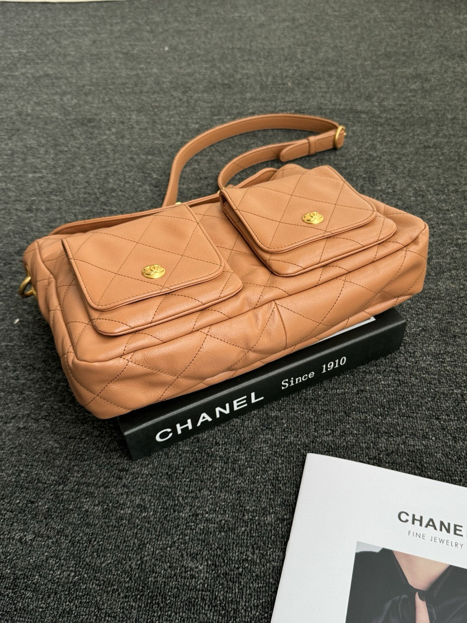 Chanel Supple Twins Hobo Bag Brown Large  2024