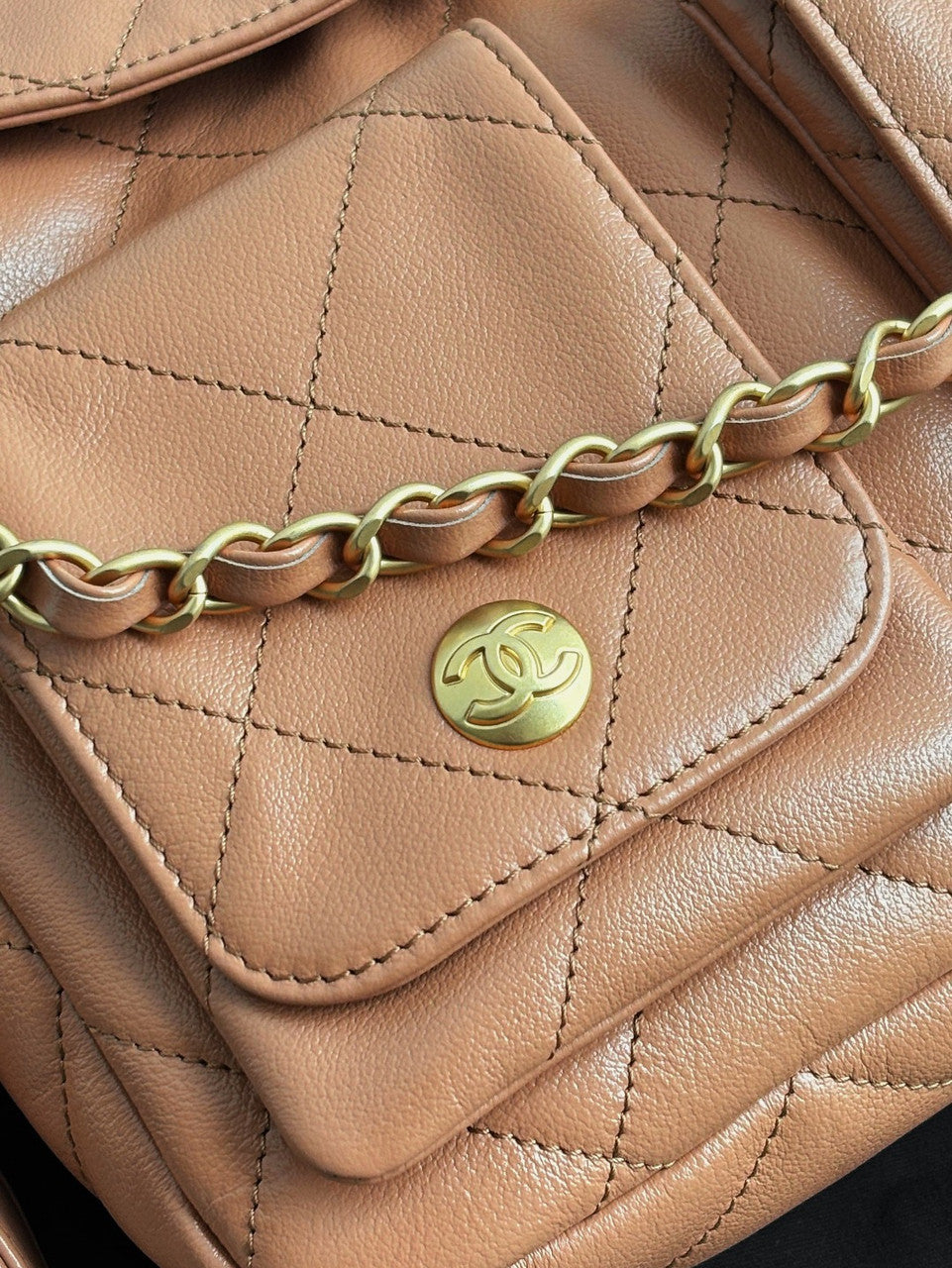 Chanel Supple Twins Hobo Bag Brown Small  2024