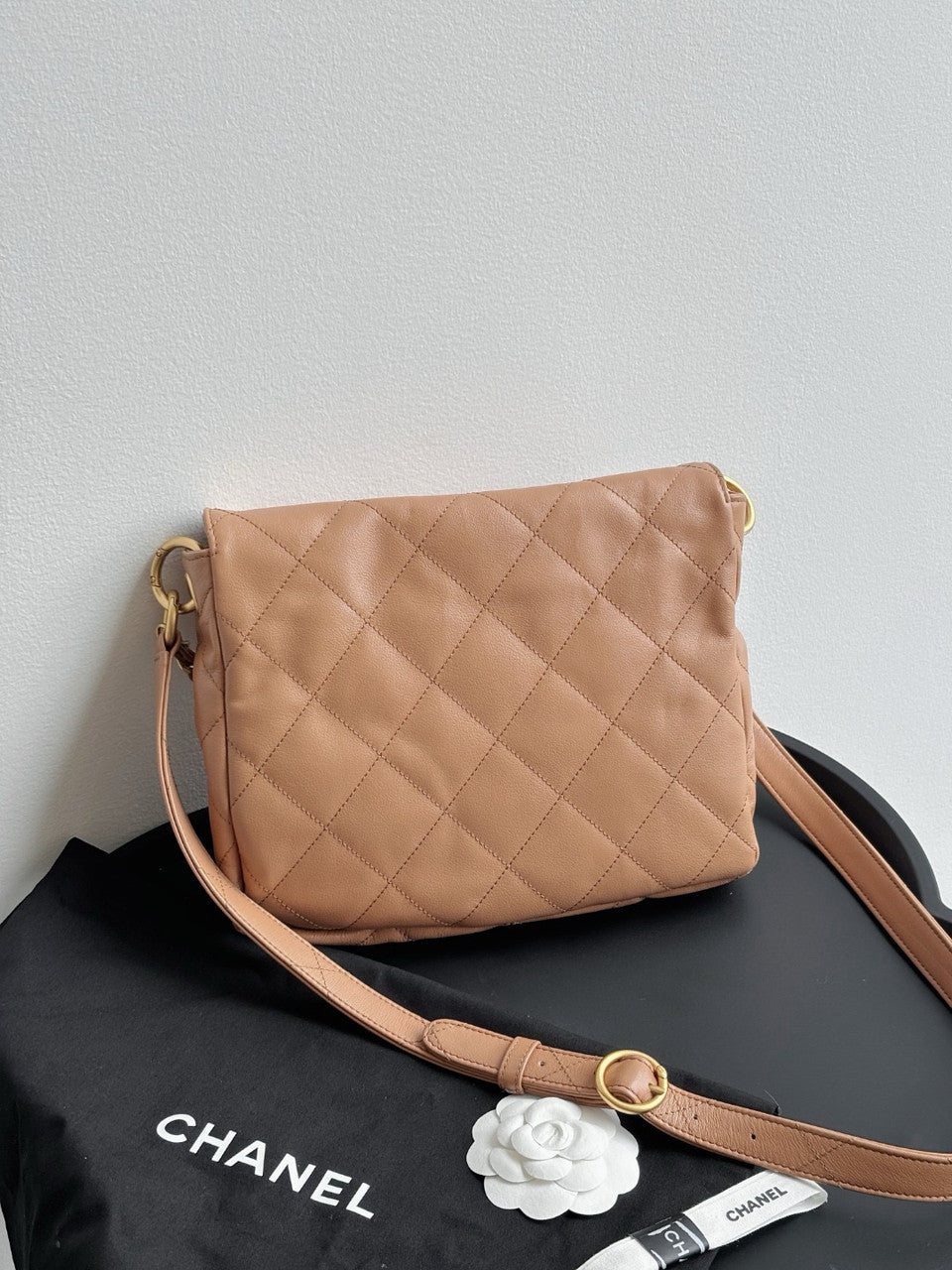 Chanel Supple Twins Hobo Bag Brown Small  2024