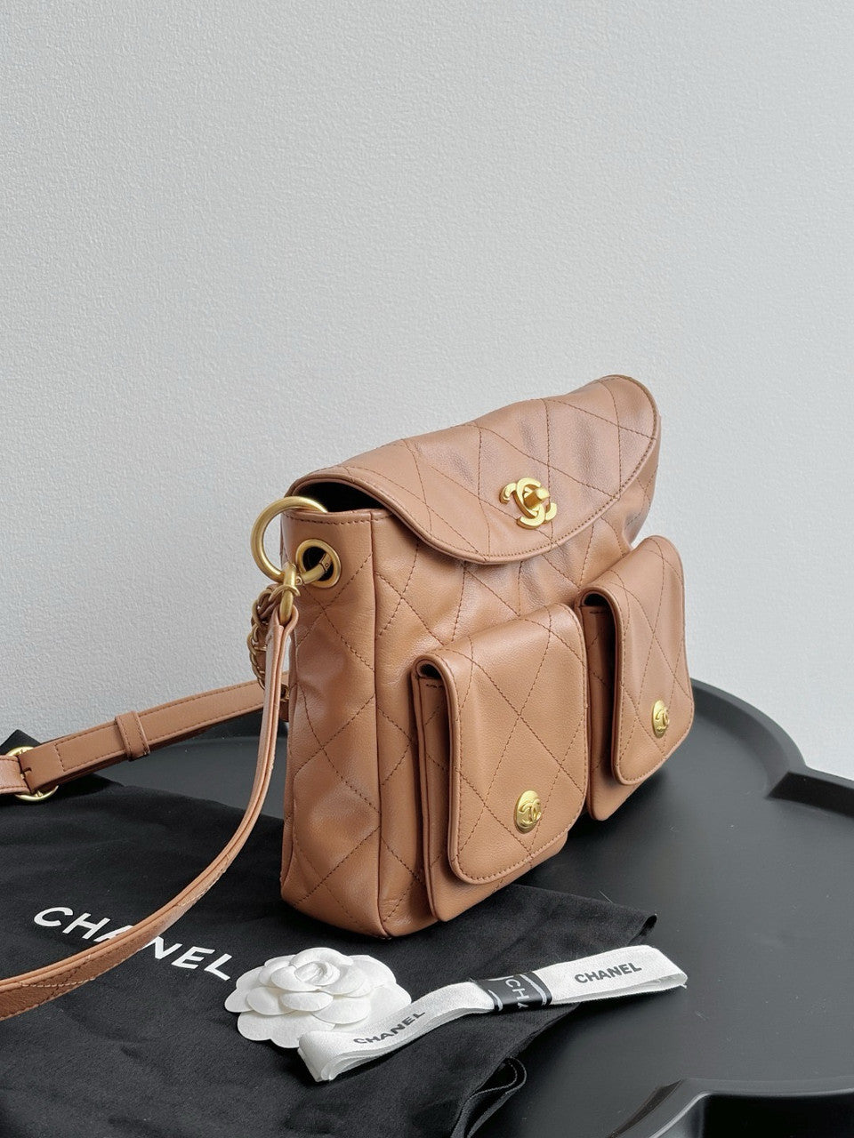 Chanel Supple Twins Hobo Bag Brown Small  2024