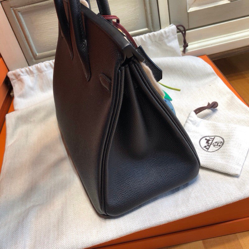 Hermes Black Birkin 25 cm Epsom Gold Hardware