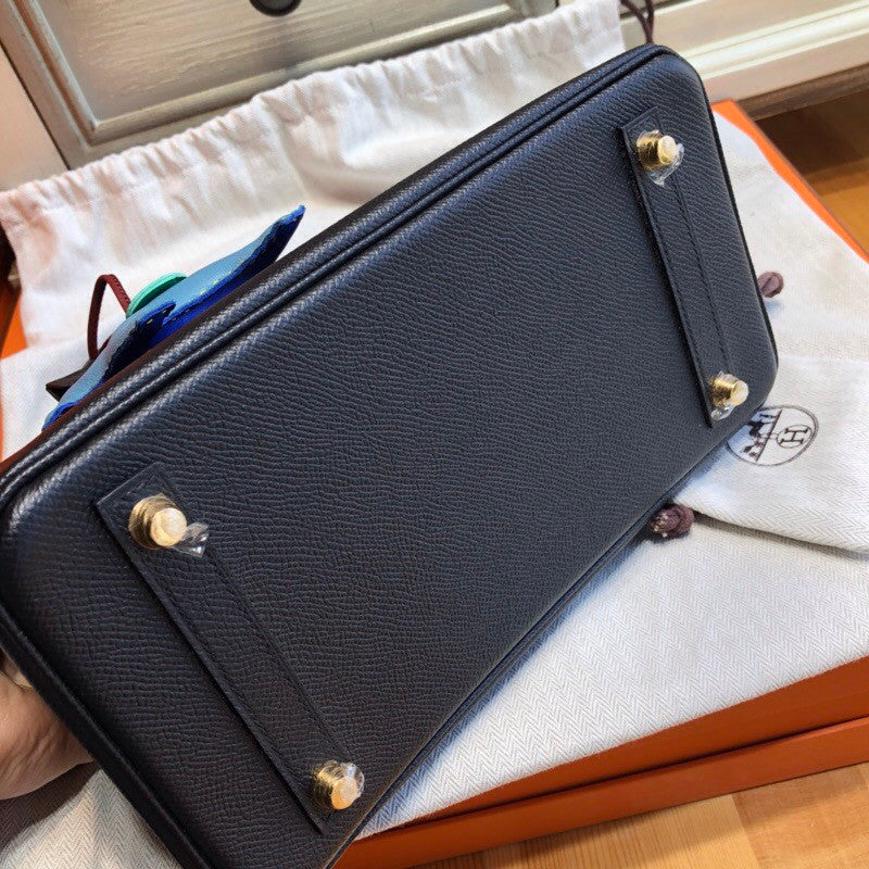 Hermes Black Birkin 25 cm Epsom Gold Hardware