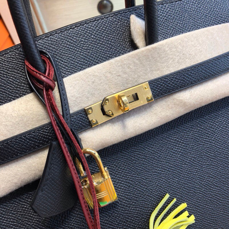 Hermes Black Birkin 25 cm Epsom Gold Hardware