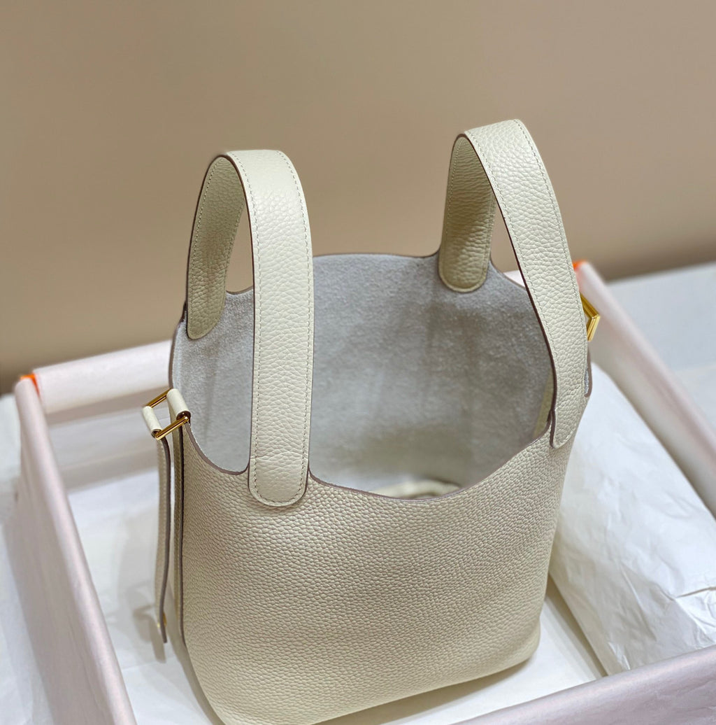 Hermes wool Picotin Lock 18 Togo Leather Bag