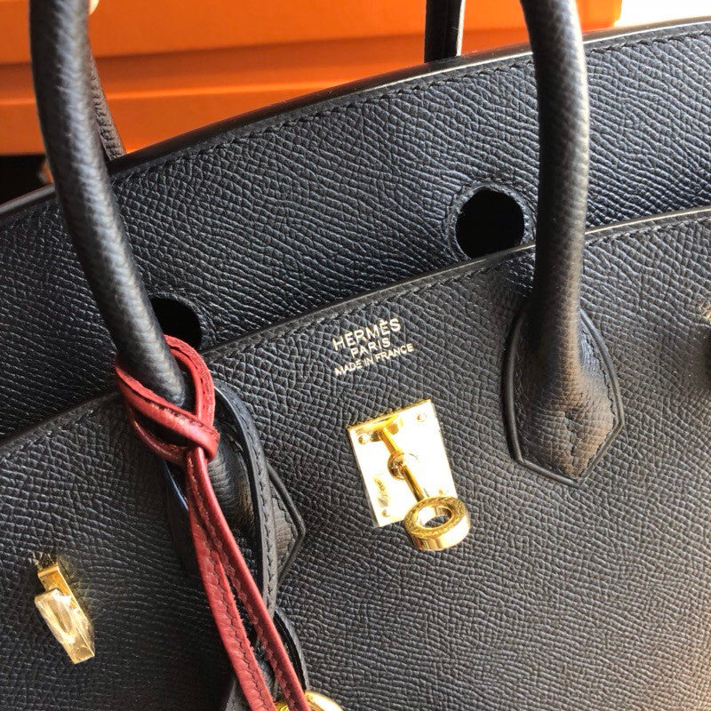 Hermes Black Birkin 25 cm Epsom Gold Hardware